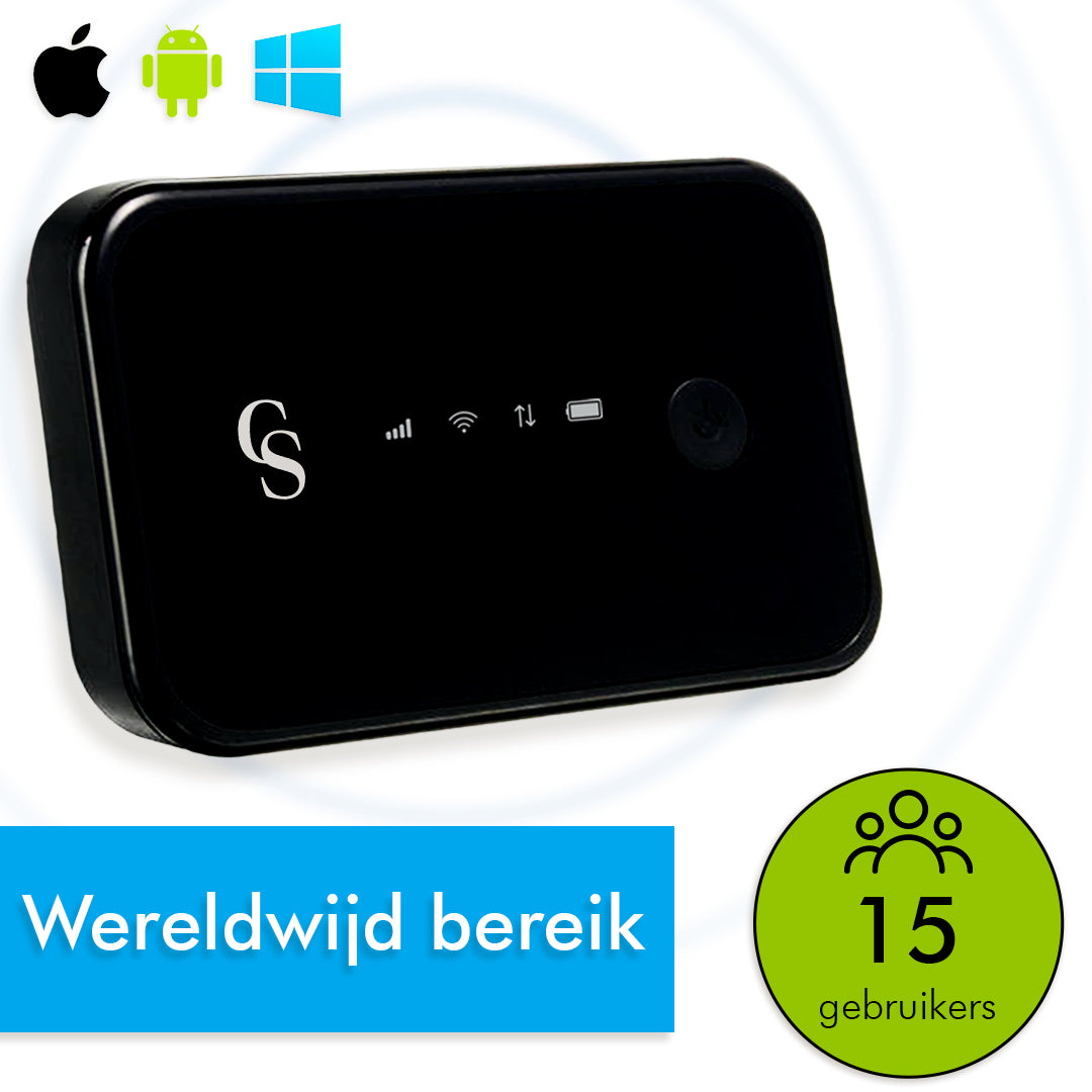 CS Global Mifi Router – Wereldwijde Dekking – 4G - Router Wifi – 15 Apparaten