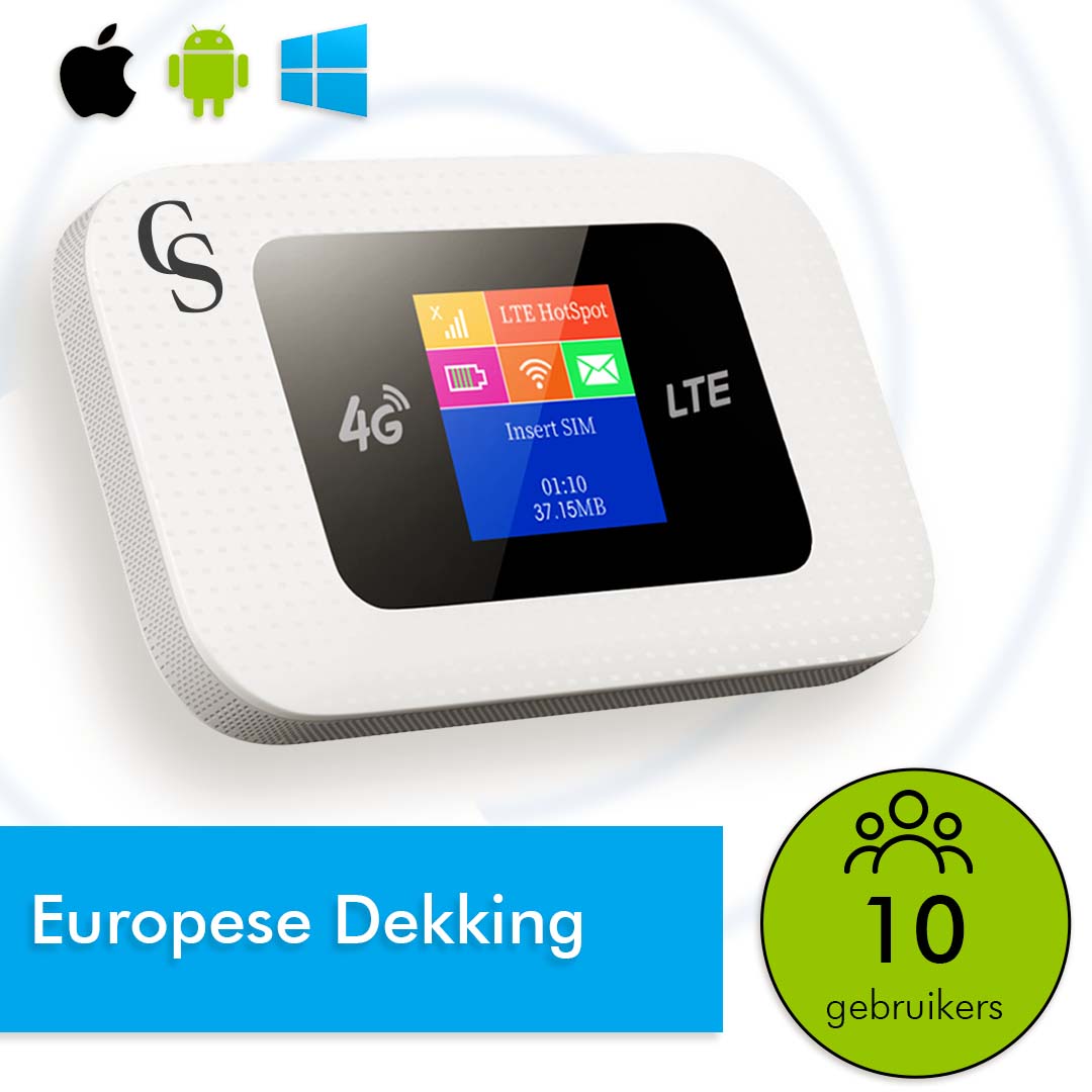 CS Mifi Router Draadloos Wifi – Europese Dekking – 4G - Router Wifi – 10 Apparaten