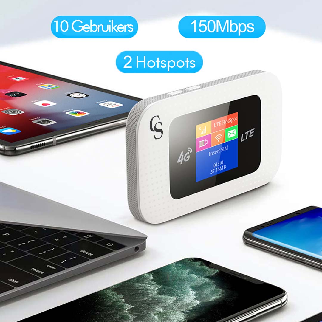 CS Mifi Router Draadloos Wifi – Europese Dekking – 4G - Router Wifi – 10 Apparaten