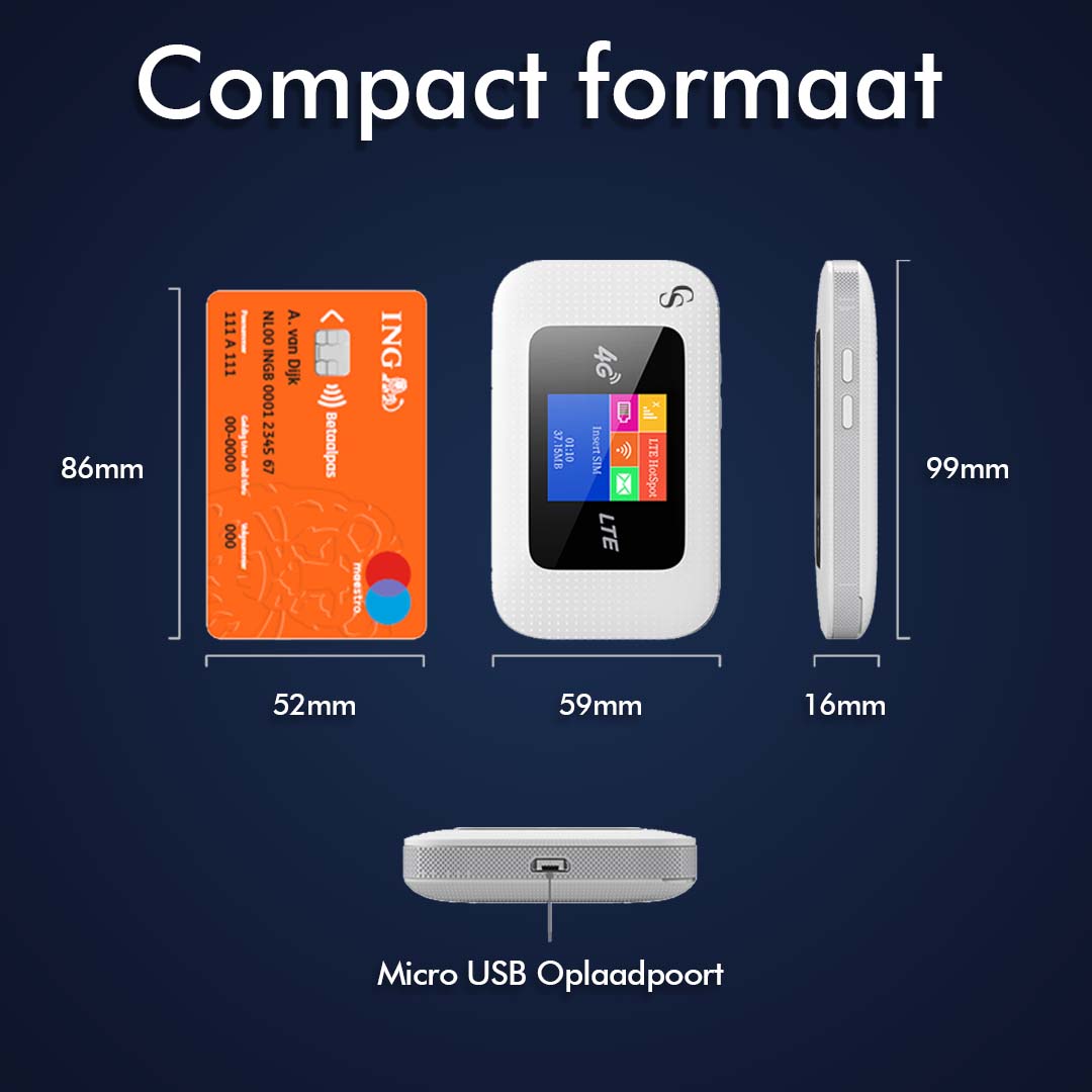 CS Mifi Router Draadloos Wifi – Europese Dekking – 4G - Router Wifi – 10 Apparaten