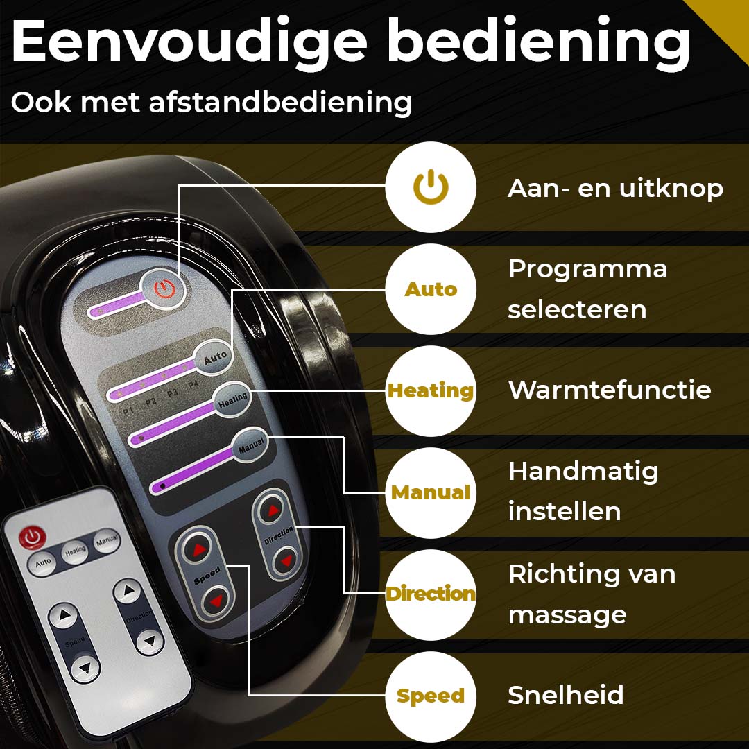 CS Bloedcirculatie Apparaat – Voetmassage Apparaat– Voetmassage Apparaat Bloedsomloop - Massage Apparaat – Stimuleert Bloedsomloop - Voeten – Kuiten – Armen – Warmtefunctie – Voetmassage