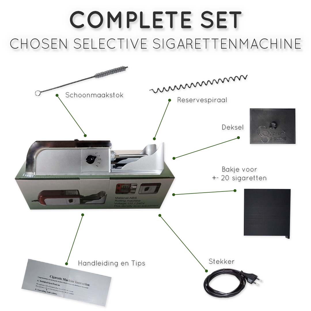 Elektrische sigarettenmaker – Sigaretten maker electrisch – RVS – Sigaretten – Krachtige motor - Electrische sigarettenmachine – 25x13x8 cm