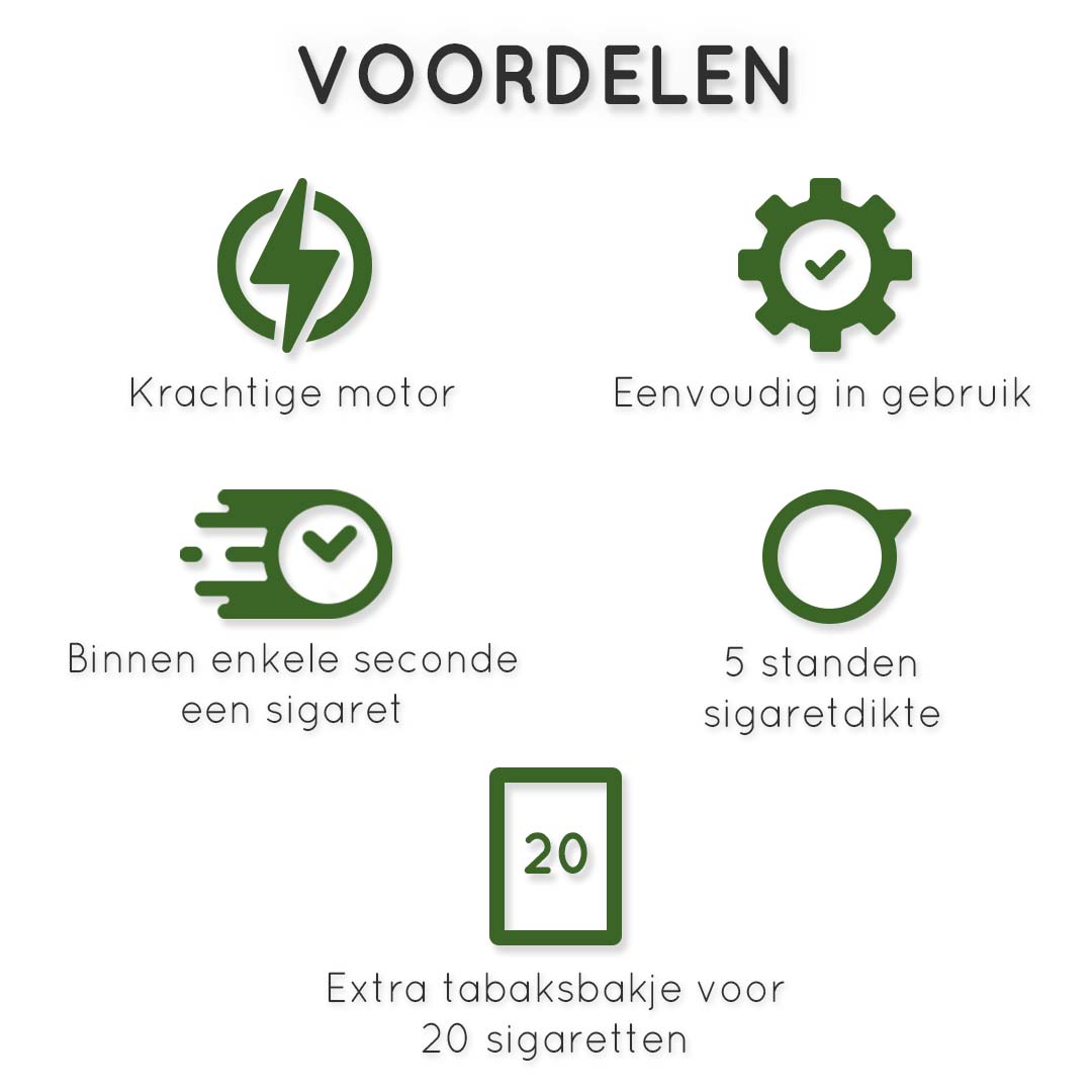 Elektrische sigarettenmaker – Sigaretten maker electrisch – RVS – Sigaretten – Krachtige motor - Electrische sigarettenmachine – 25x13x8 cm
