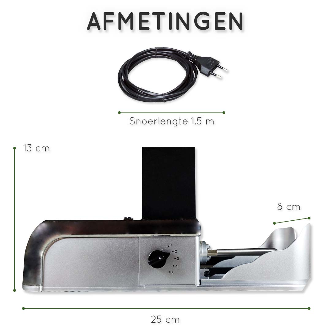 Elektrische sigarettenmaker – Sigaretten maker electrisch – RVS – Sigaretten – Krachtige motor - Electrische sigarettenmachine – 25x13x8 cm