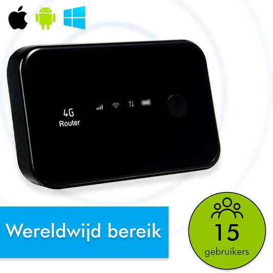 CS Global Mifi Router– Mifi – Werkt Overal Ter Wereld - Werkt met Simkaart – Wifi Router – 4G Router – 15 Apparaten – 9.5x6.5x1.5 CM