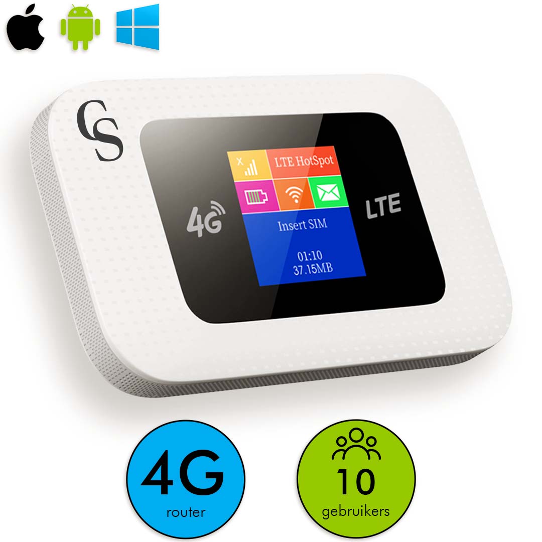 Mifi Router Draadloos Wifi – Mifi Router – Werkt met Simkaart – Mifi – 4G - Router Wifi – 10 Apparaten – 9.9x5.9x1.6 CM