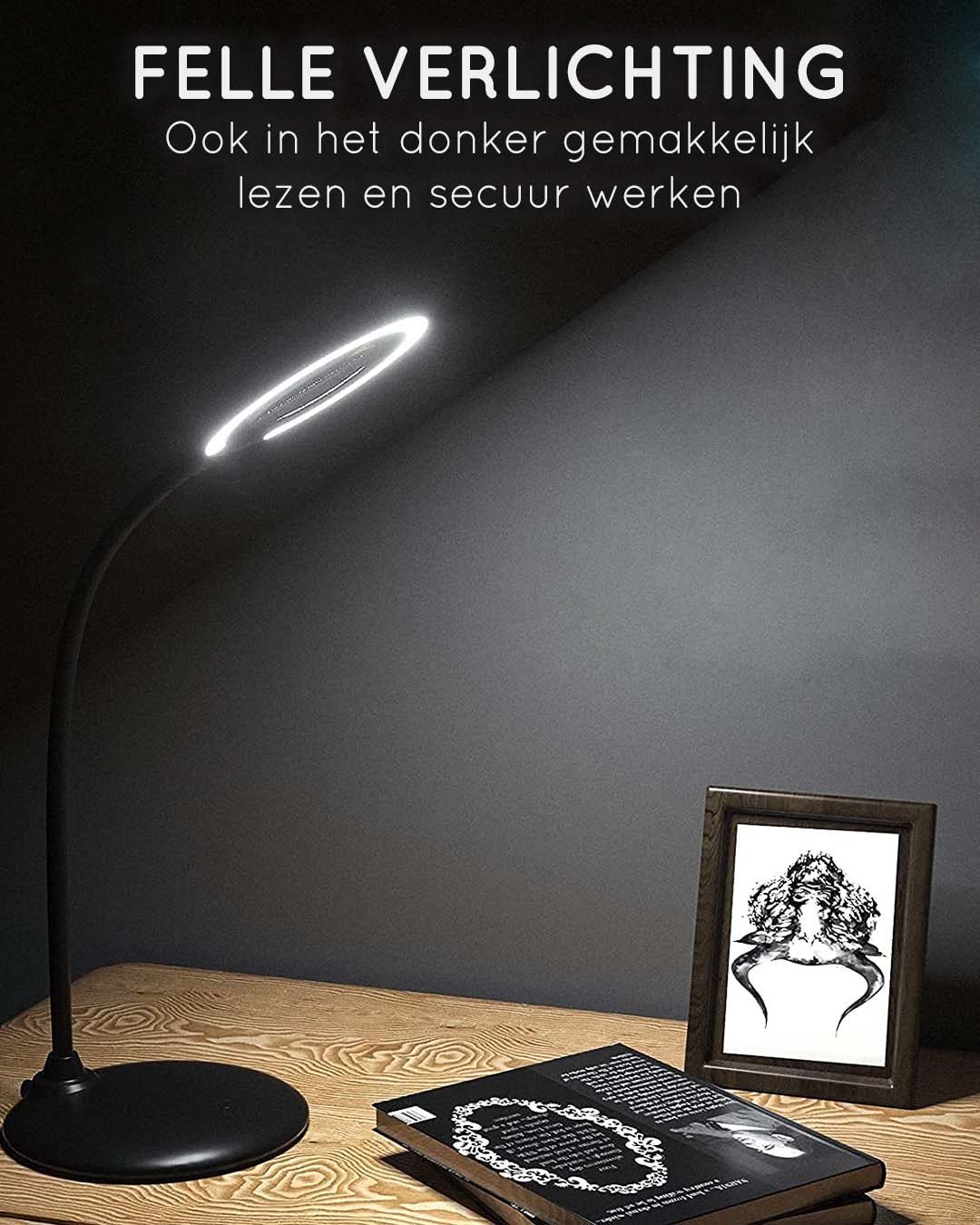 Wilberg Loeplamp met LED Verlichting - Zwart - Diamond Painting - Borduren - Vergrootglas: 3X - 46CM